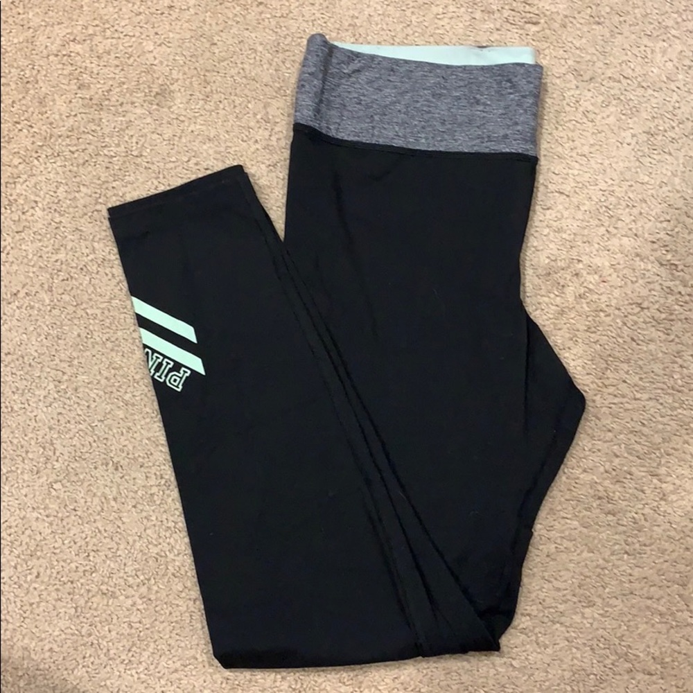 Pink black leggings